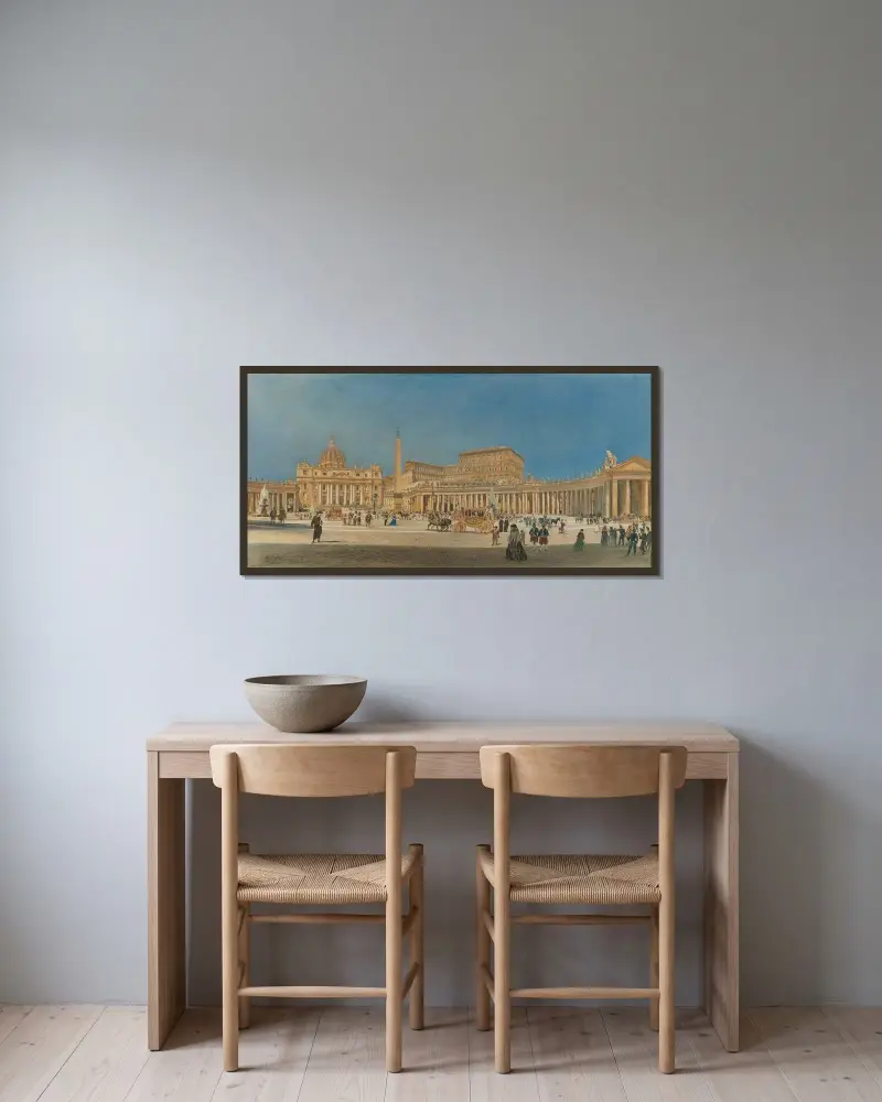 Petersplatz, Rom von Rudolf von Alt gerahmt an einer Wand