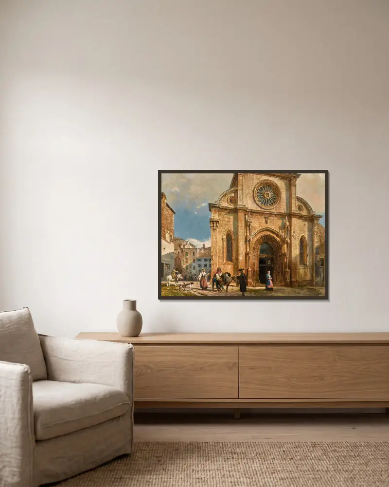 The Cathedral Of St James In Sebenico av Rudolf von Alt inramad på en vägg
