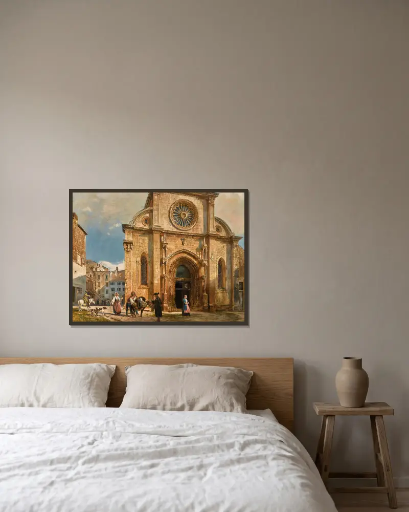 The Cathedral Of St James In Sebenico av Rudolf von Alt inramad på en vägg