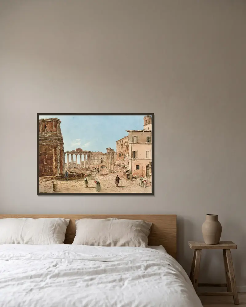 The Roman Forum in Rom av Rudolf von Alt inramad på en vägg
