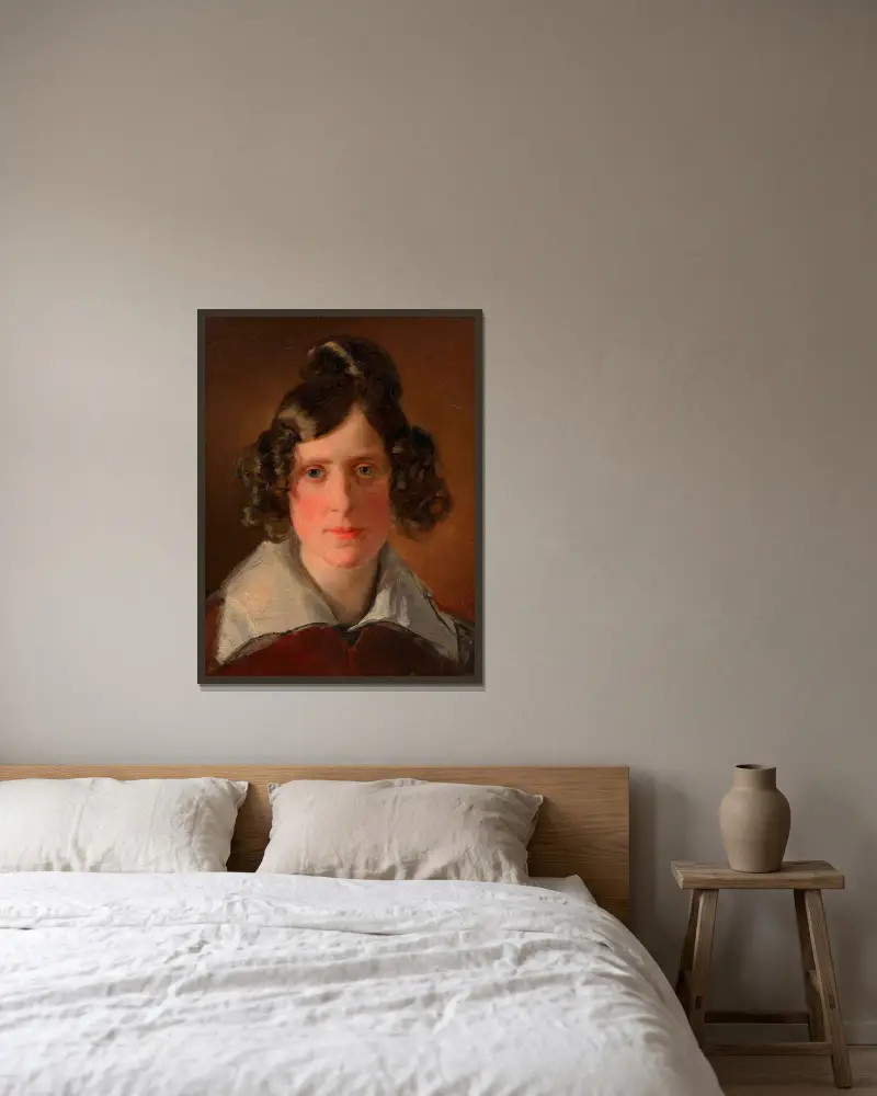 Antonie Amerling, geb. Kaltenthaler (1. Frau Amerlings) av Friedrich von Amerling inramad på en vägg