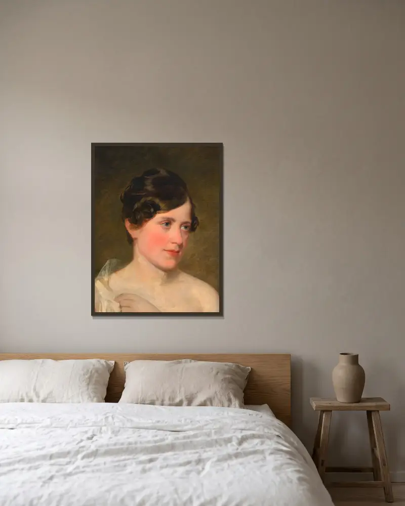 Antonie Amerling (1. Gattin des Künstlers) von Friedrich von Amerling gerahmt an einer Wand