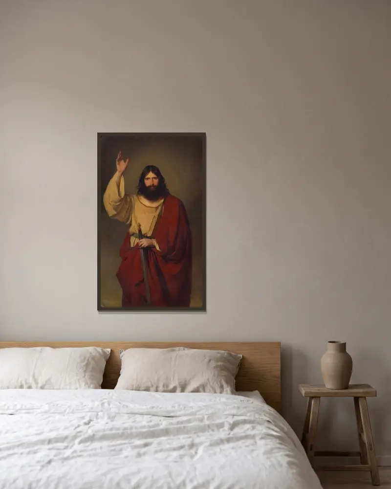 Apostel Paulus von Friedrich von Amerling gerahmt an einer Wand