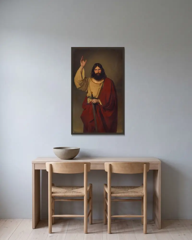 Apostel Paulus von Friedrich von Amerling gerahmt an einer Wand