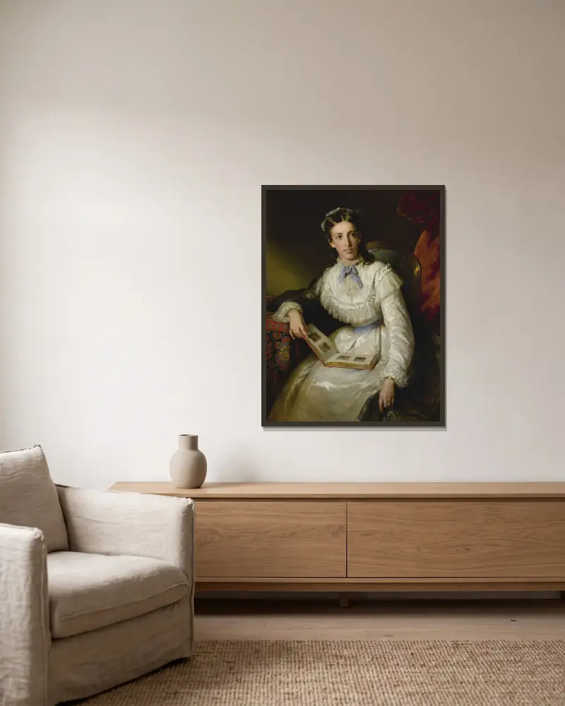 Baroness Wilhelmine Von Mylius av Friedrich von Amerling inramad på en vägg