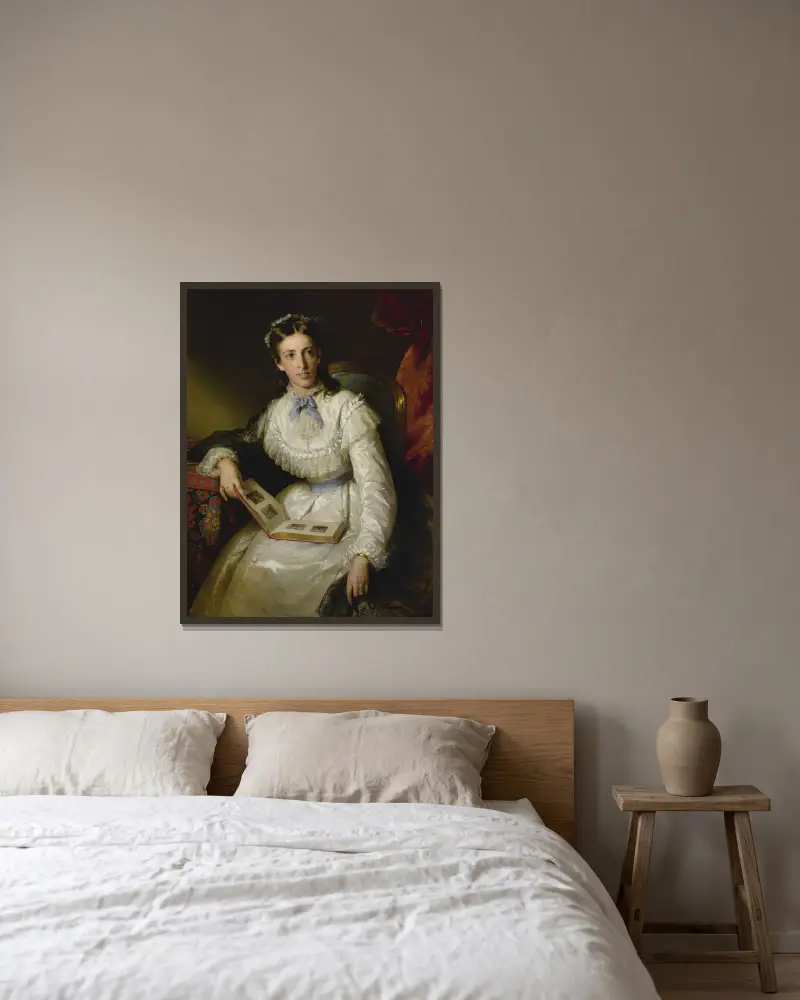 Baroness Wilhelmine Von Mylius av Friedrich von Amerling inramad på en vägg