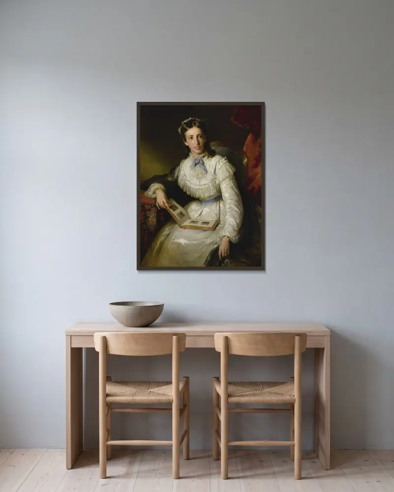 Baroness Wilhelmine Von Mylius av Friedrich von Amerling inramad på en vägg