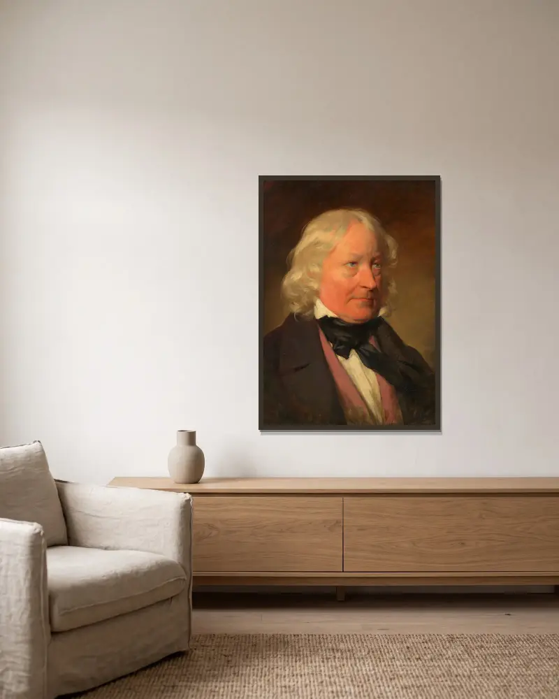 Bertel Thorvaldsen, sochař, Friedrich von Amerling v rámu na stěně