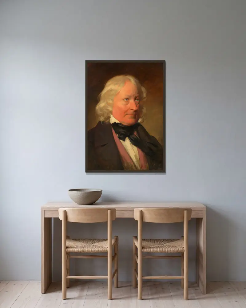 Bertel Thorvaldsen, sochař, Friedrich von Amerling v rámu na stěně