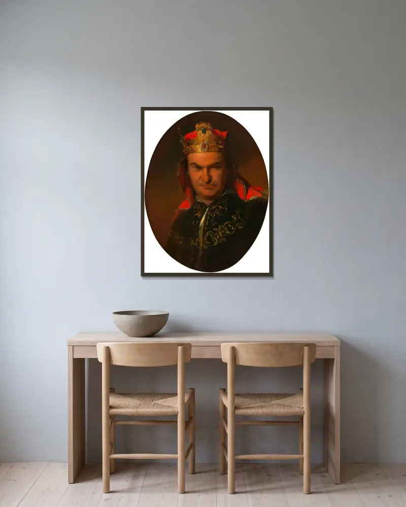 Boguwil Dawison som Richard III av Friedrich von Amerling inramad på en vägg
