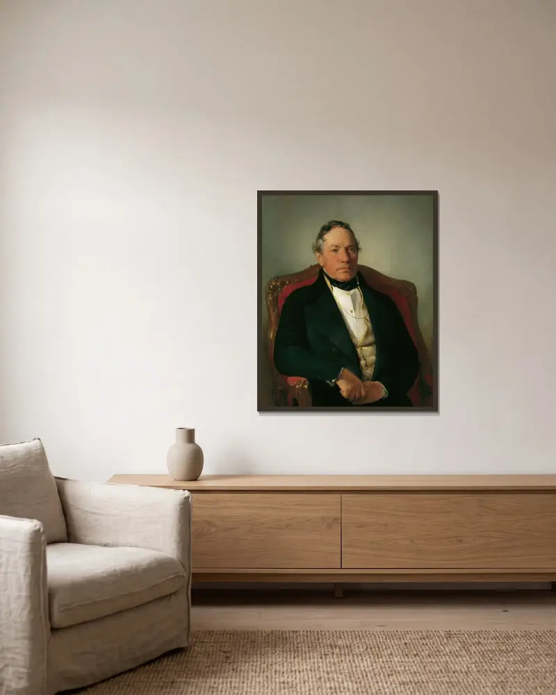 Der Industrielle Johann Nepomuk Reithoffer av Friedrich von Amerling inramad på en vägg