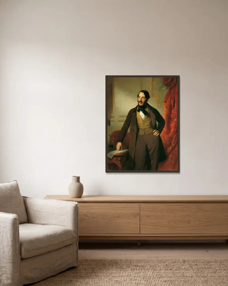 Der Industrielle Maximilian Todesco av Friedrich von Amerling inramad på en vägg