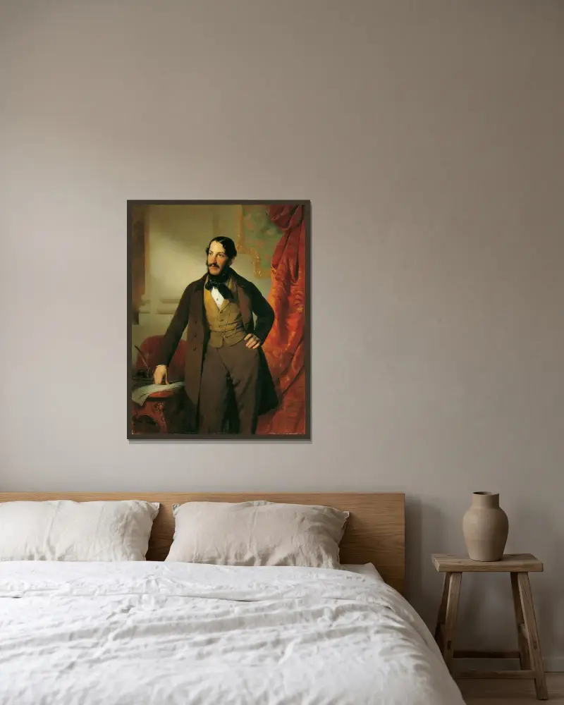 Der Industrielle Maximilian Todesco av Friedrich von Amerling inramad på en vägg