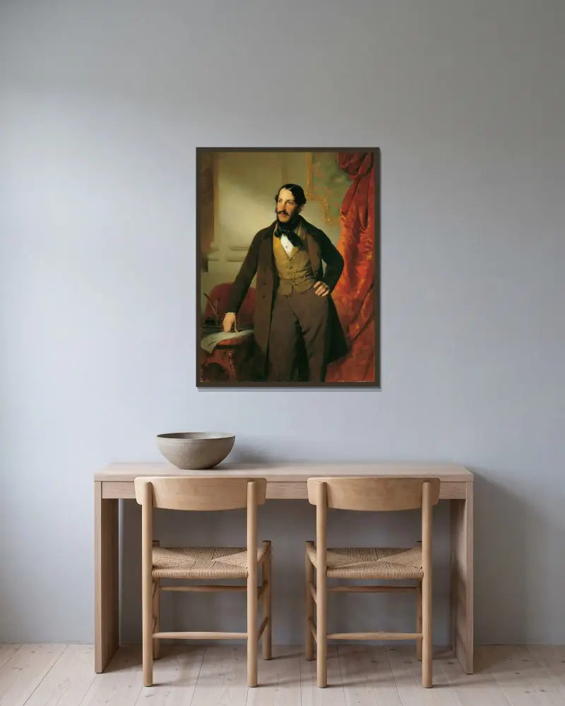 Der Industrielle Maximilian Todesco av Friedrich von Amerling inramad på en vägg