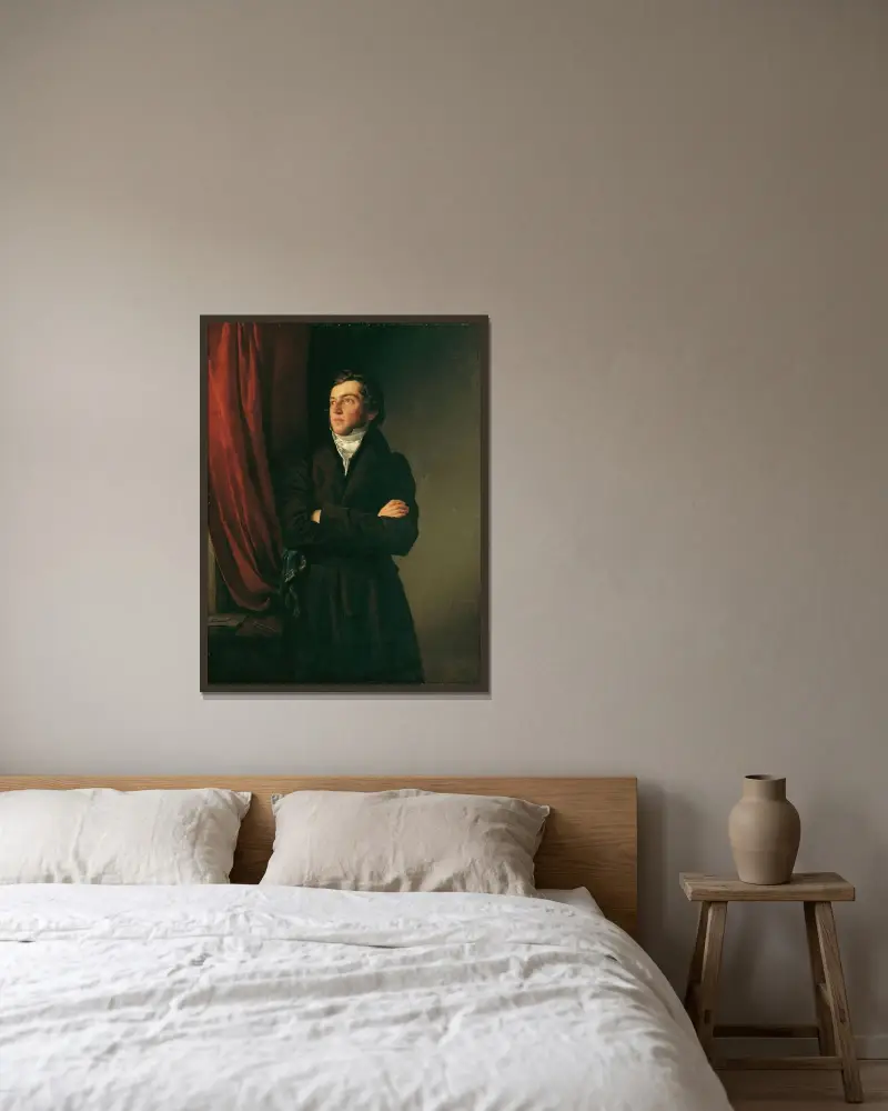 Der Maler Robert Theer av Friedrich von Amerling inramad på en vägg