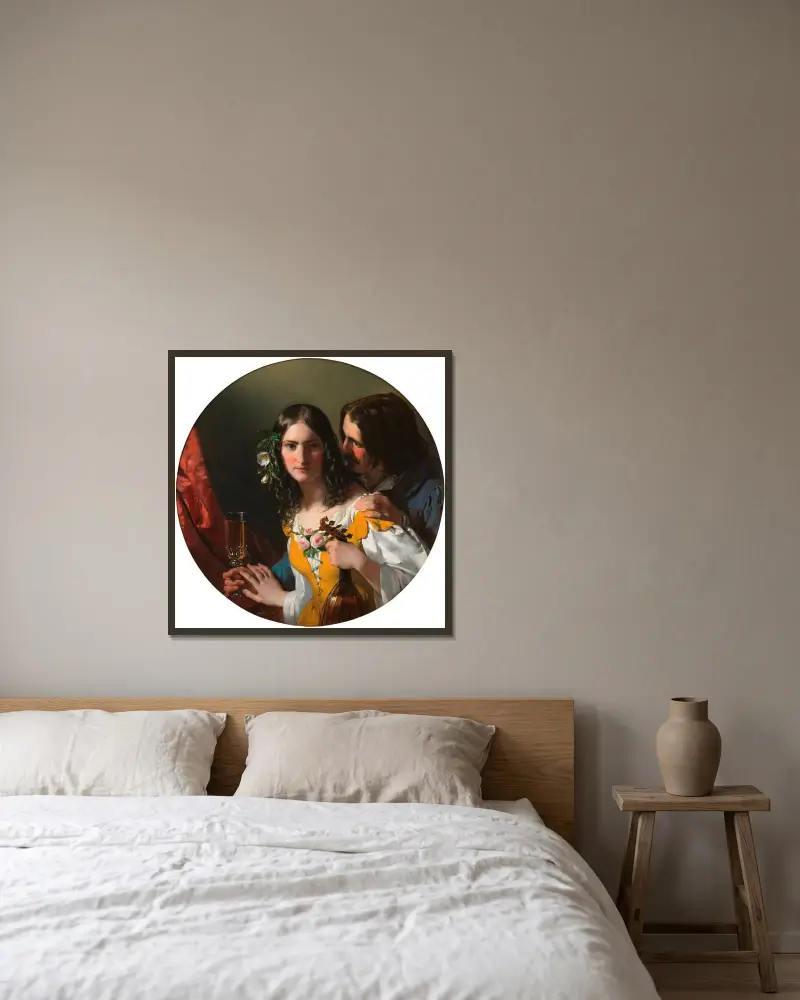 De tre läckraste sakerna av Friedrich von Amerling inramad på en vägg