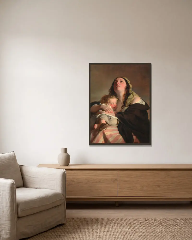 Vdova, Friedrich von Amerling v rámu na stěně