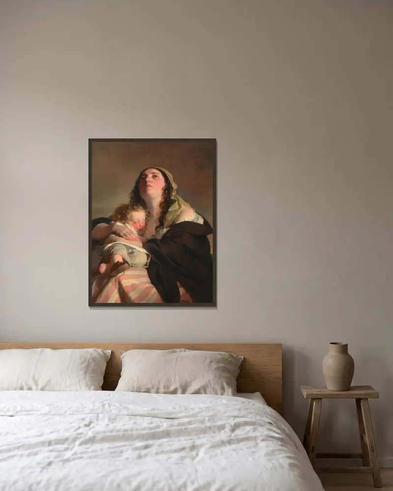 Vdova, Friedrich von Amerling v rámu na stěně