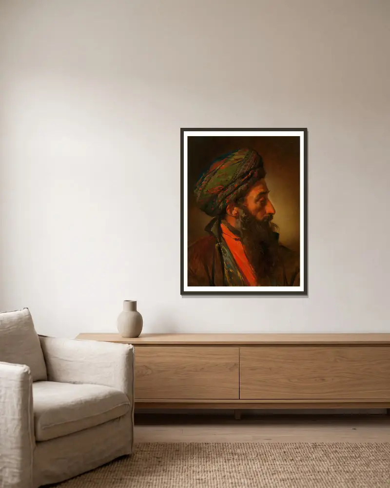 Turek (Studie hlavy), Friedrich von Amerling v rámu na stěně
