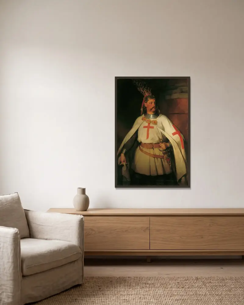 Ärkehertig Leopold som korsriddare av Friedrich von Amerling inramad på en vägg