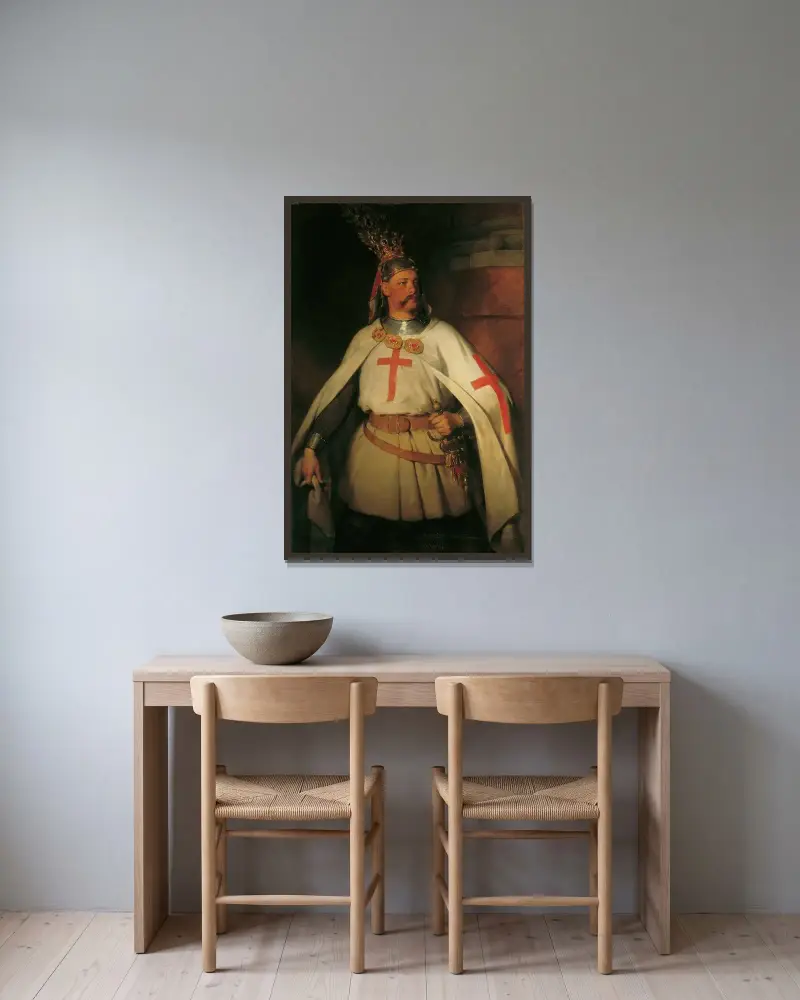 Ärkehertig Leopold som korsriddare av Friedrich von Amerling inramad på en vägg