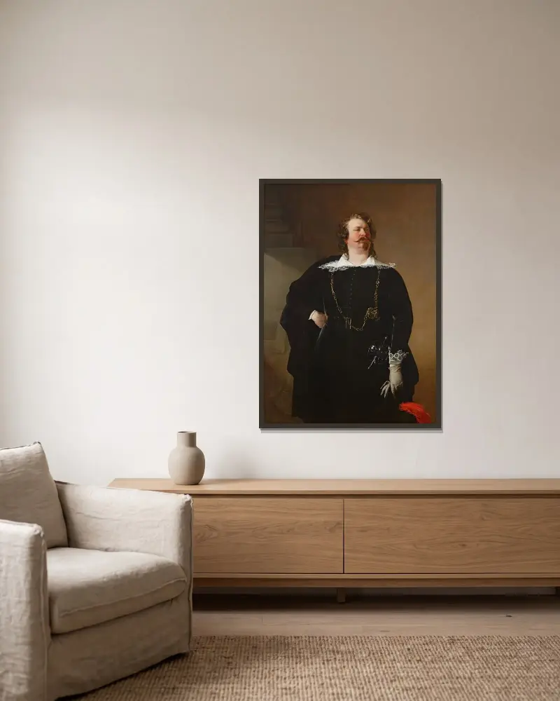 Flamänder Bürgermeister (Baron Pfuel) av Friedrich von Amerling inramad på en vägg