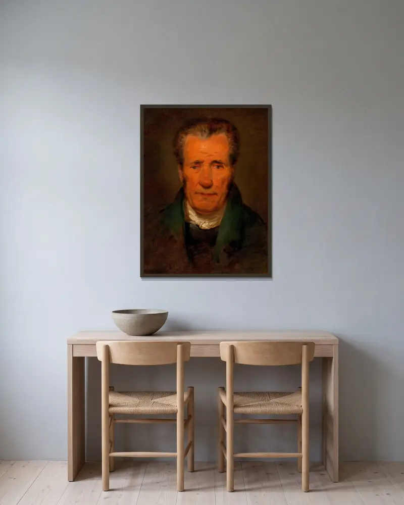 Franz de Paula Amerling (Großvater des Künstlers) av Friedrich von Amerling inramad på en vägg