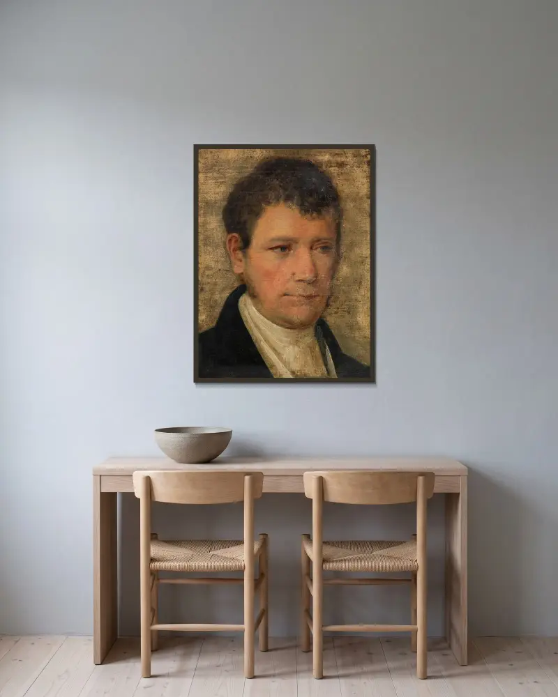 Franz Xaver Amerling (konstnärens far) av Friedrich von Amerling inramad på en vägg