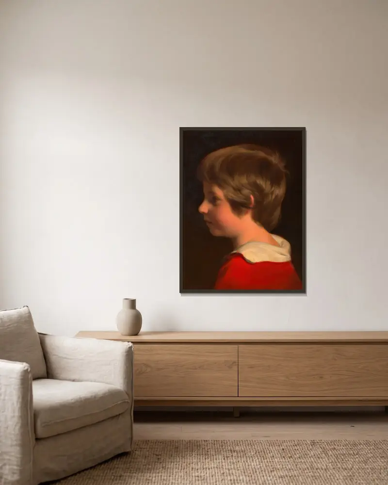 Friedrich Amerling (Sohn des Künstlers) von Friedrich von Amerling gerahmt an einer Wand