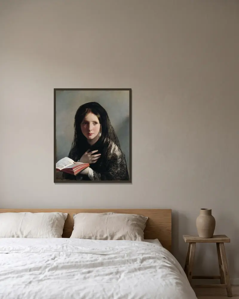 Försjunken i drömmar av Friedrich von Amerling inramad på en vägg