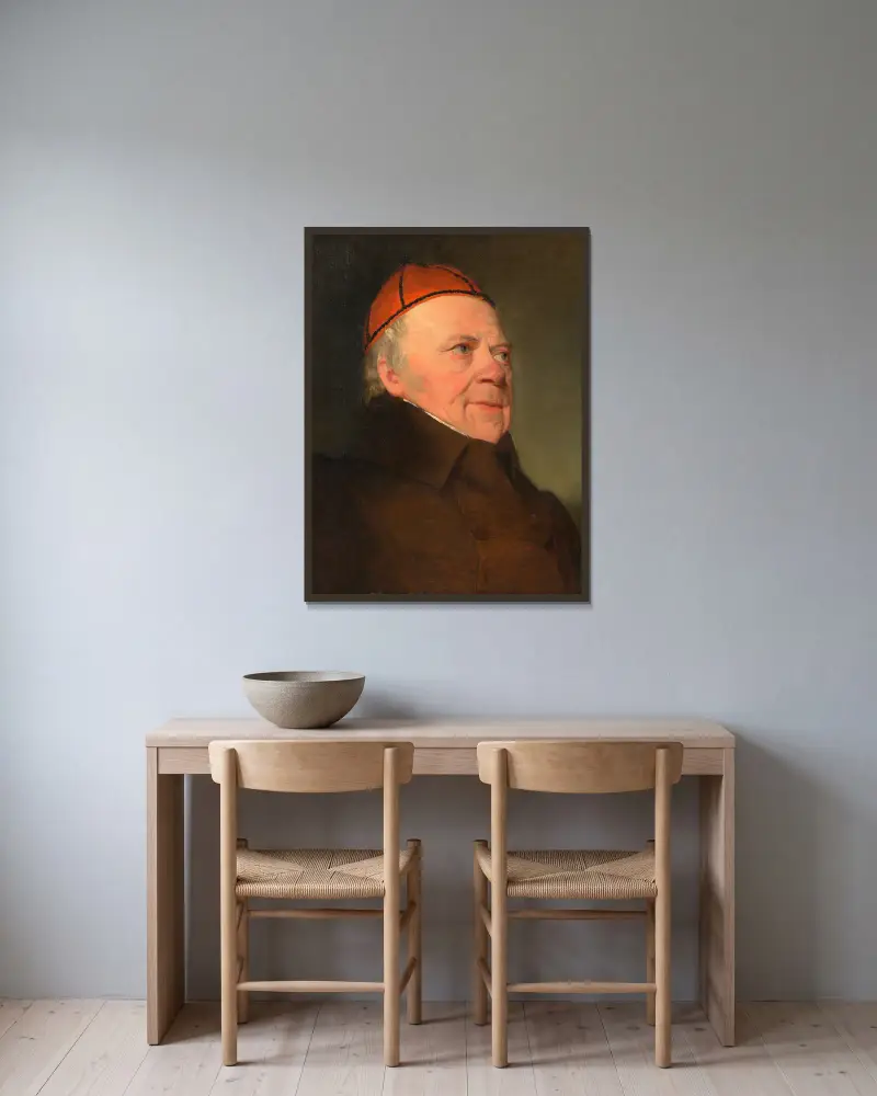 Joseph Kaltenthaler (Vater der 1. Frau des Künstlers) von Friedrich von Amerling gerahmt an einer Wand