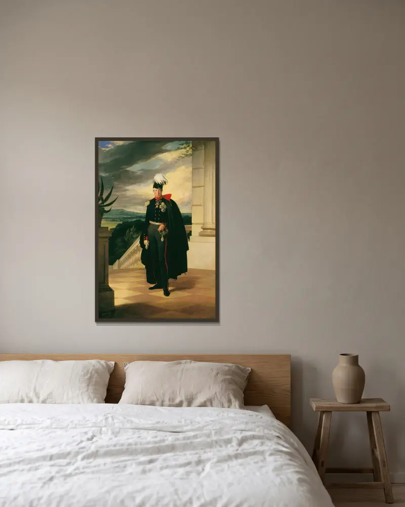 Kejsar Frans I av Österrike i preussisk generalsuniform av Friedrich von Amerling inramad på en vägg