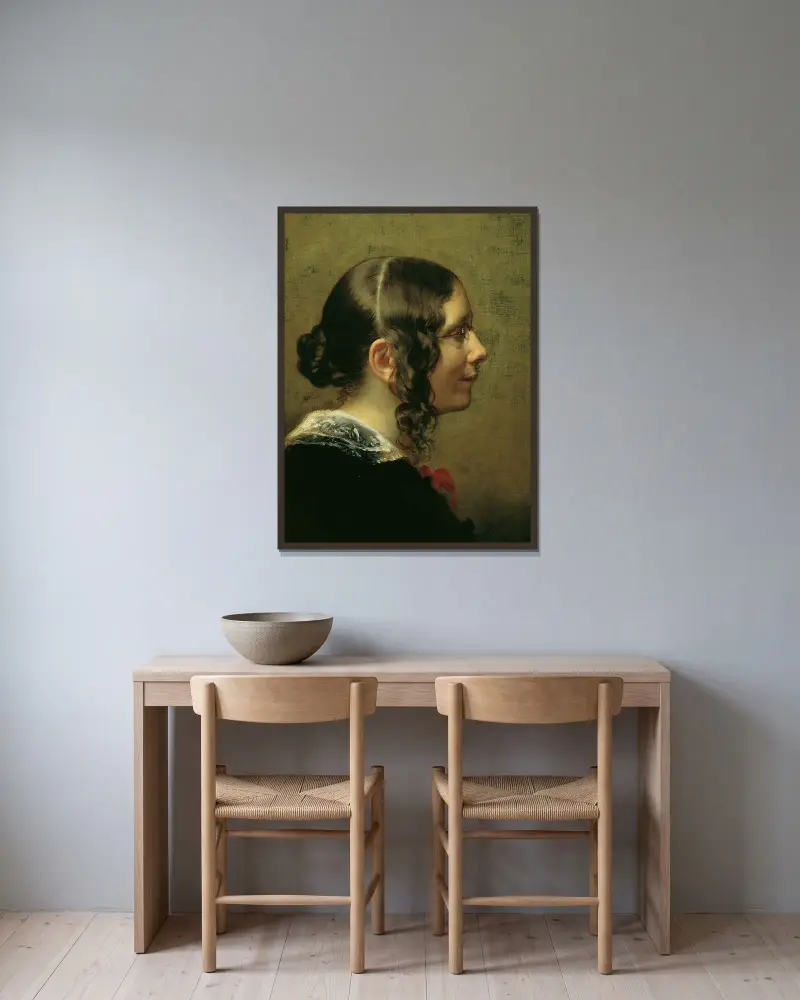 Luise Pfeiffer-Nathusius av Friedrich von Amerling inramad på en vägg