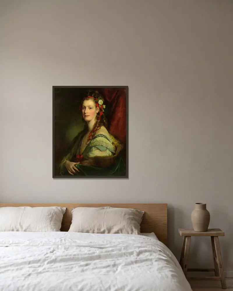 Marie Paterno, geb. Nemetschke, später Amerling bzw. Hoyos (4. Frau des Künstlers) von Friedrich von Amerling gerahmt an einer Wand