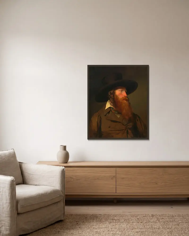 Polnischer Jude (Bildnisstudie) von Friedrich von Amerling gerahmt an einer Wand