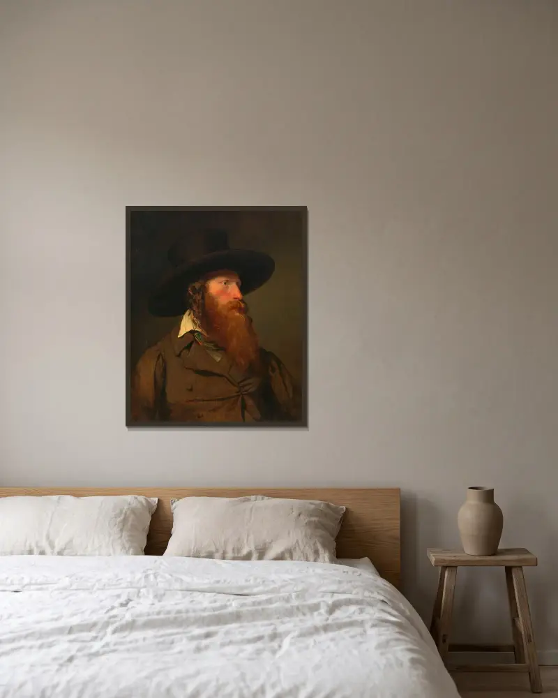 Polnischer Jude (Bildnisstudie) von Friedrich von Amerling gerahmt an einer Wand
