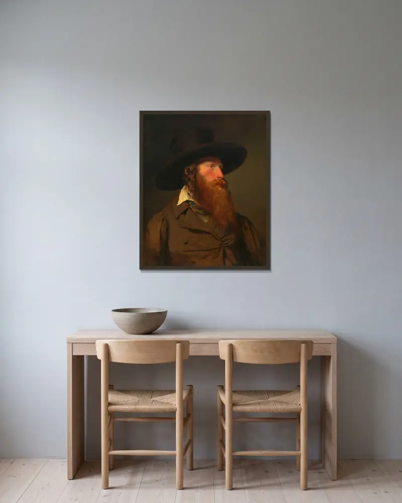 Polnischer Jude (Bildnisstudie) von Friedrich von Amerling gerahmt an einer Wand