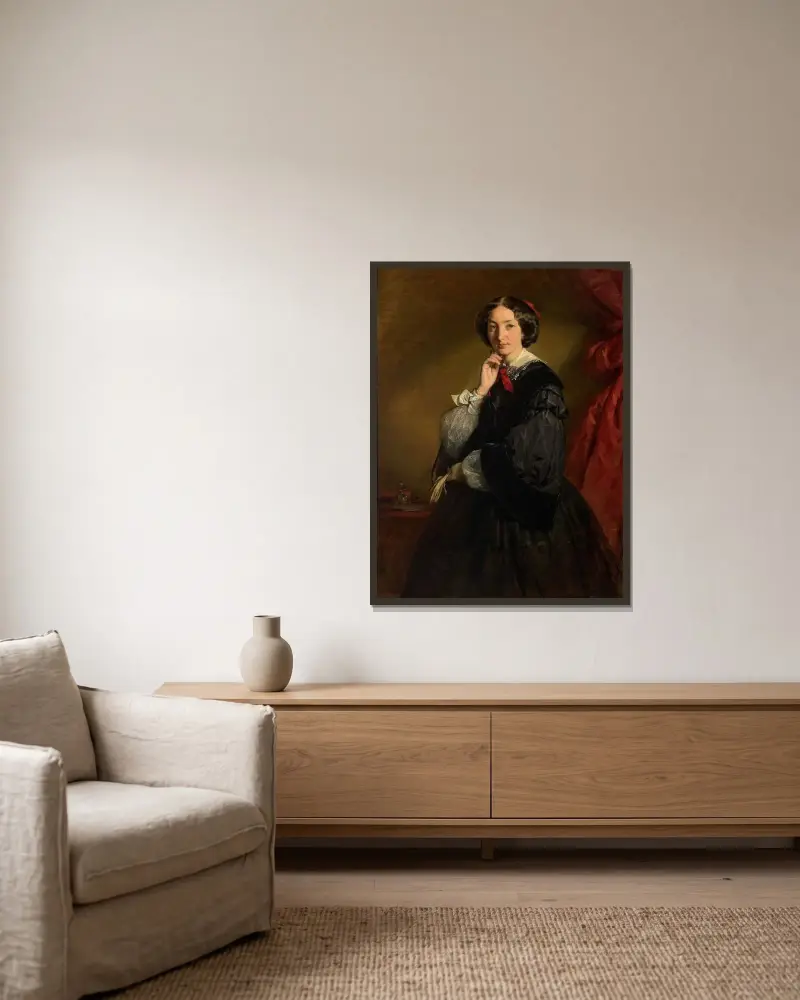 Portret Frau Oelzelt von Newien, Friedrich von Amerling w ramie na ścianie