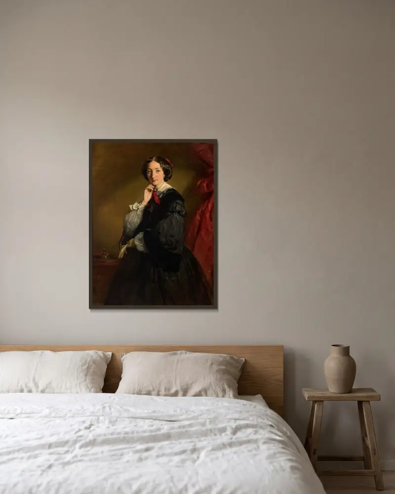 Portret Frau Oelzelt von Newien, Friedrich von Amerling w ramie na ścianie