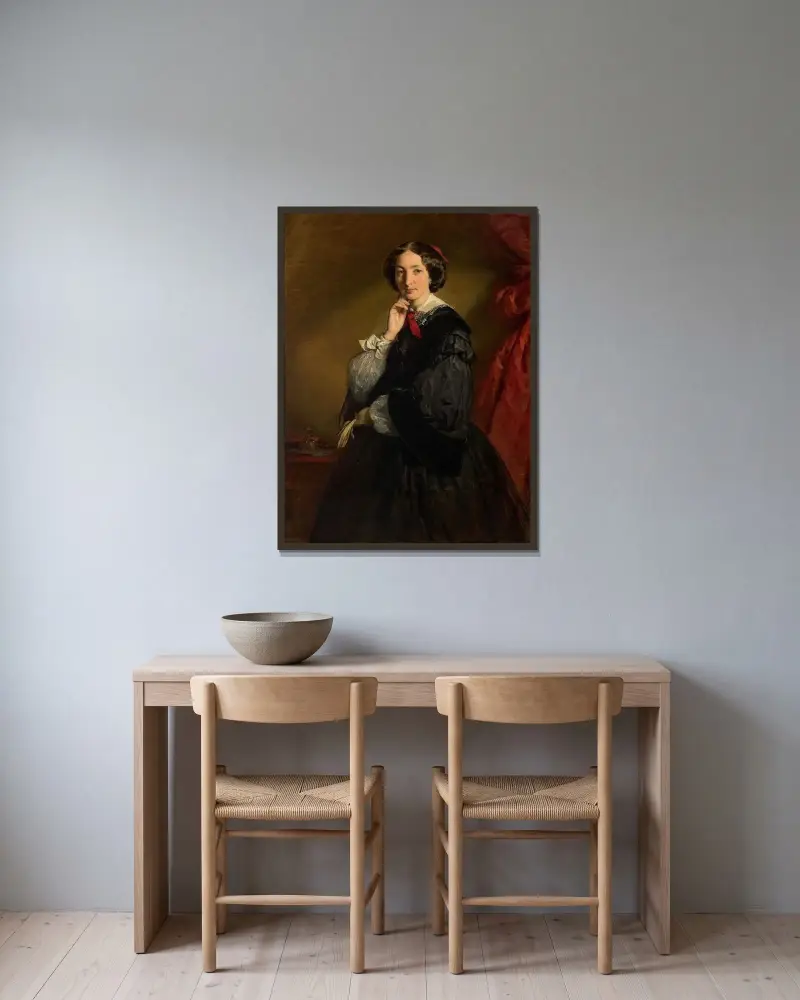 Portret Frau Oelzelt von Newien, Friedrich von Amerling w ramie na ścianie