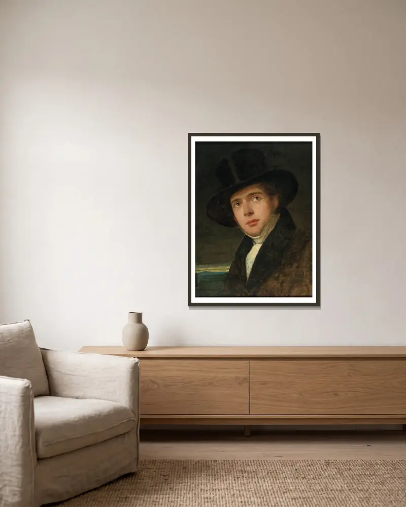 Portrait Of His Brother Andreas av Friedrich von Amerling inramad på en vägg
