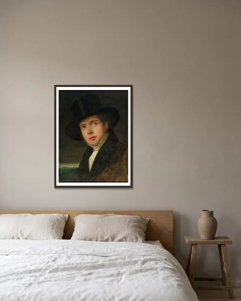 Portrait Of His Brother Andreas av Friedrich von Amerling inramad på en vägg