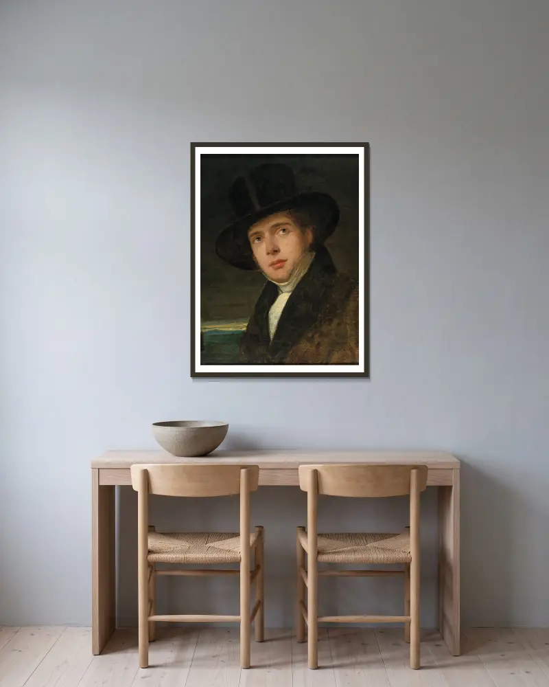 Portrait Of His Brother Andreas av Friedrich von Amerling inramad på en vägg
