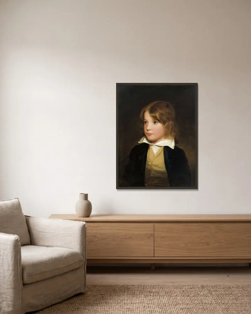 Portrait Of Joseph Amerling av Friedrich von Amerling inramad på en vägg