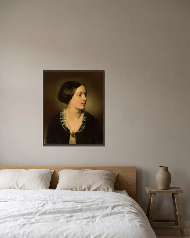 Porträtt av Katarzyna Potocka, född Branicka (1825–1907) av Friedrich von Amerling inramad på en vägg