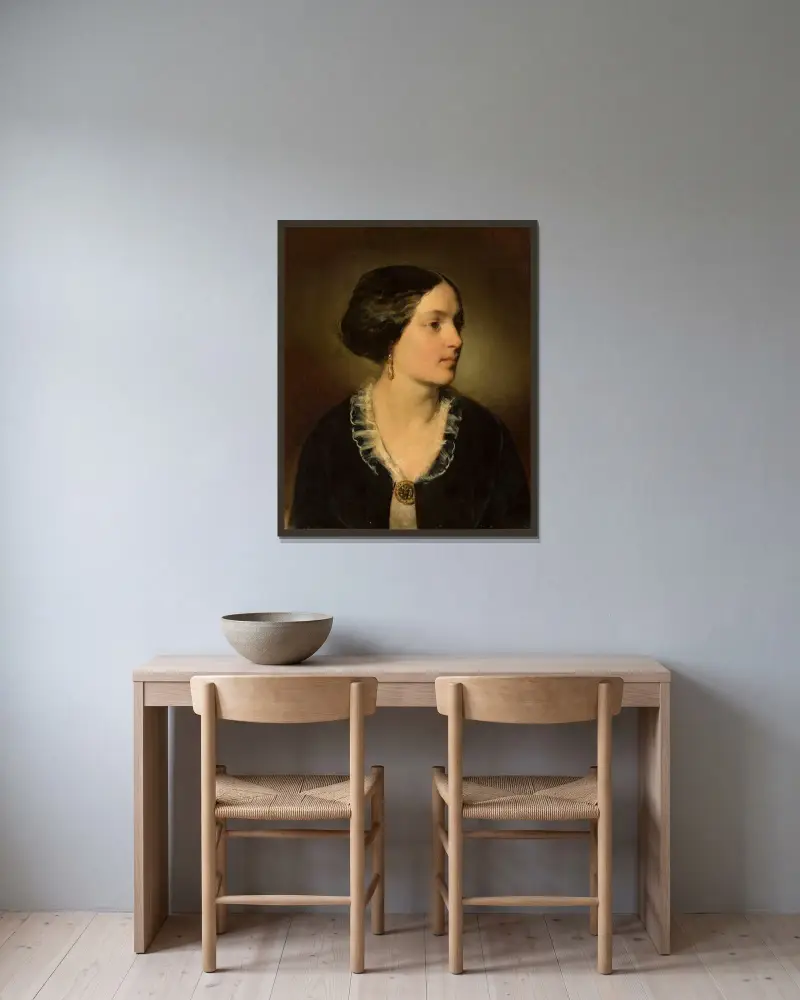 Porträtt av Katarzyna Potocka, född Branicka (1825–1907) av Friedrich von Amerling inramad på en vägg