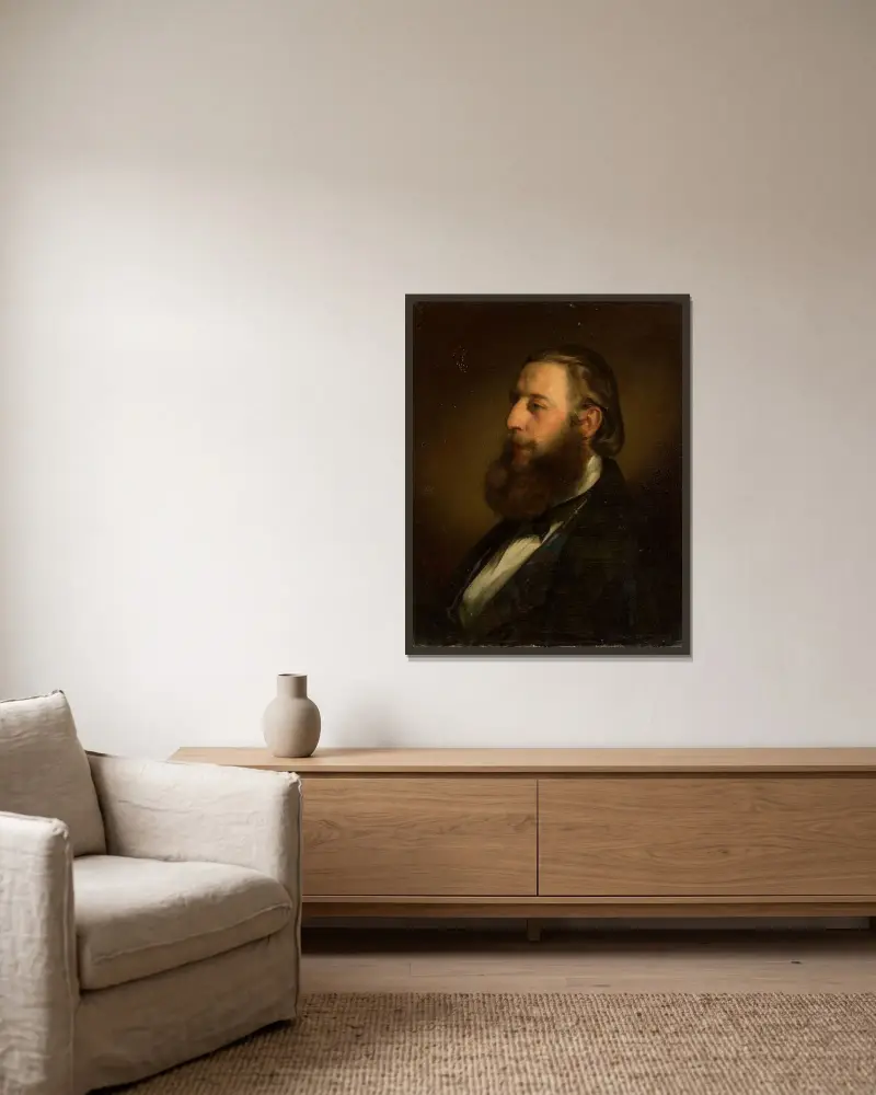 Porträtt av Konstanty Branicki (1824–1884) av Friedrich von Amerling inramad på en vägg