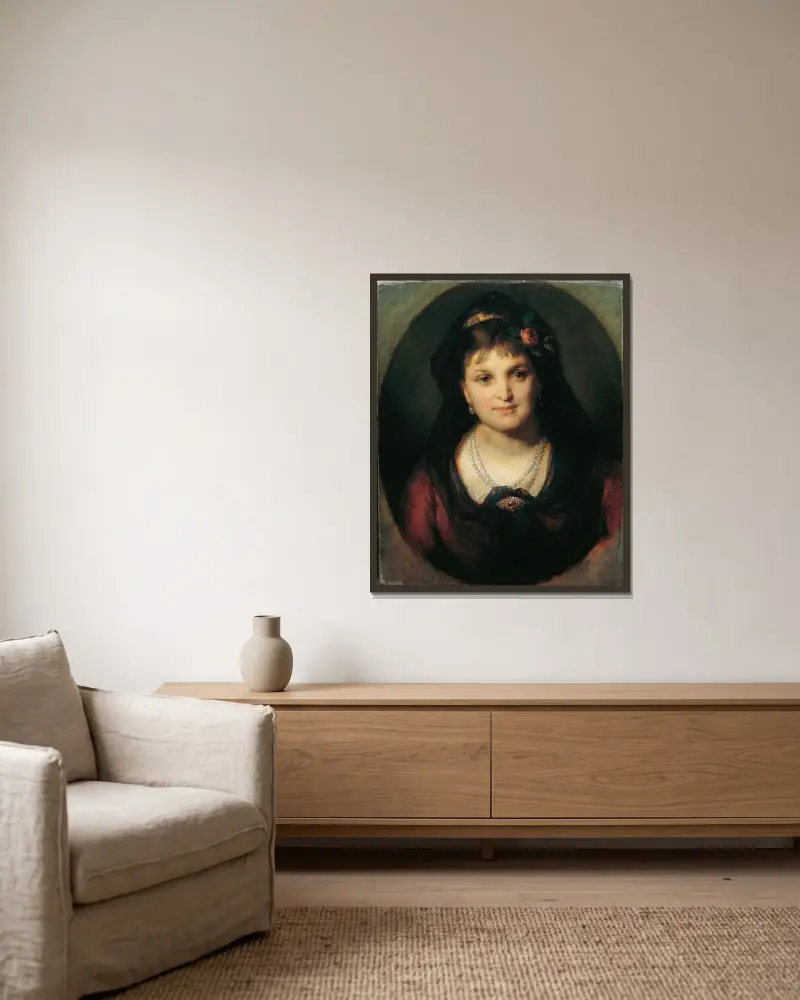 Rosalia Hermann von Friedrich von Amerling gerahmt an einer Wand