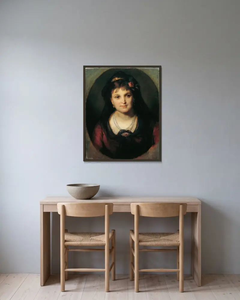 Rosalia Hermann von Friedrich von Amerling gerahmt an einer Wand