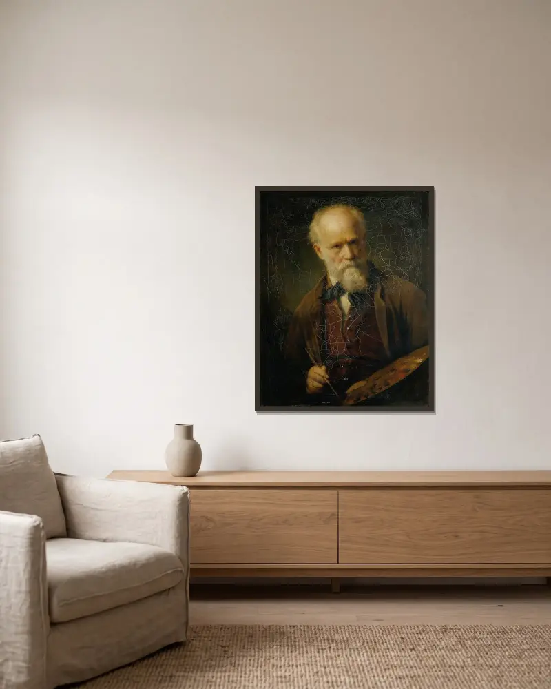 Självporträtt av Friedrich von Amerling inramad på en vägg